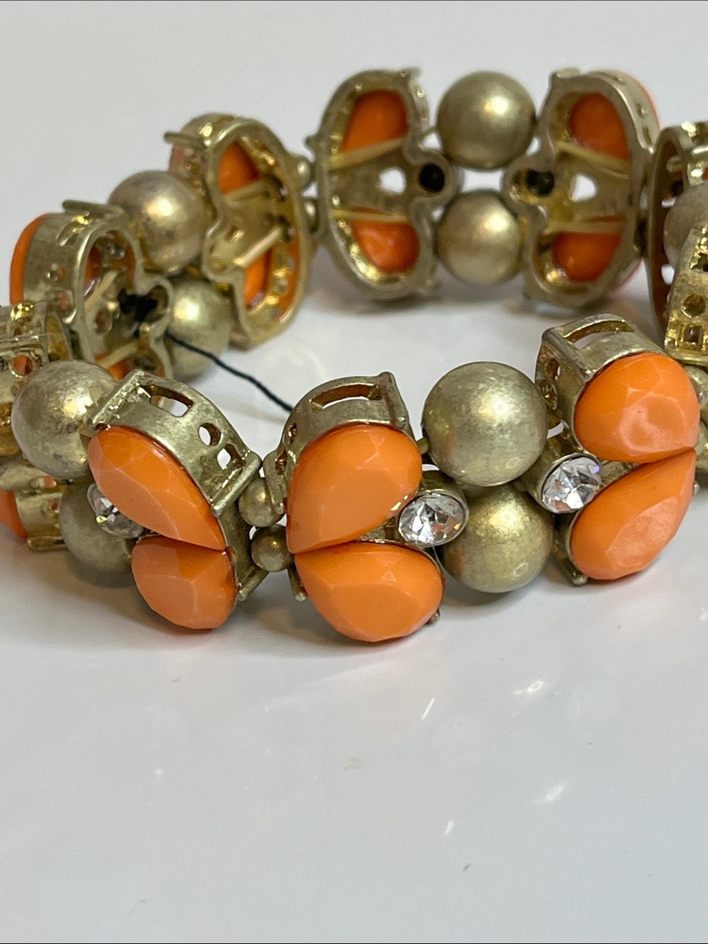 Orange Crystal Cluster Bracelet - Picture 2 of 5